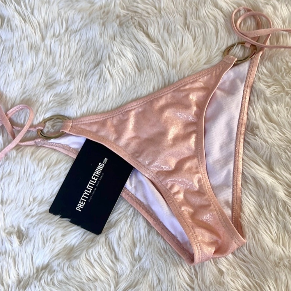 PrettyLittleThing Glitter Pink Bikini Bottom